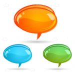 Orange, Blue and Green Dialogue Bubble Icons